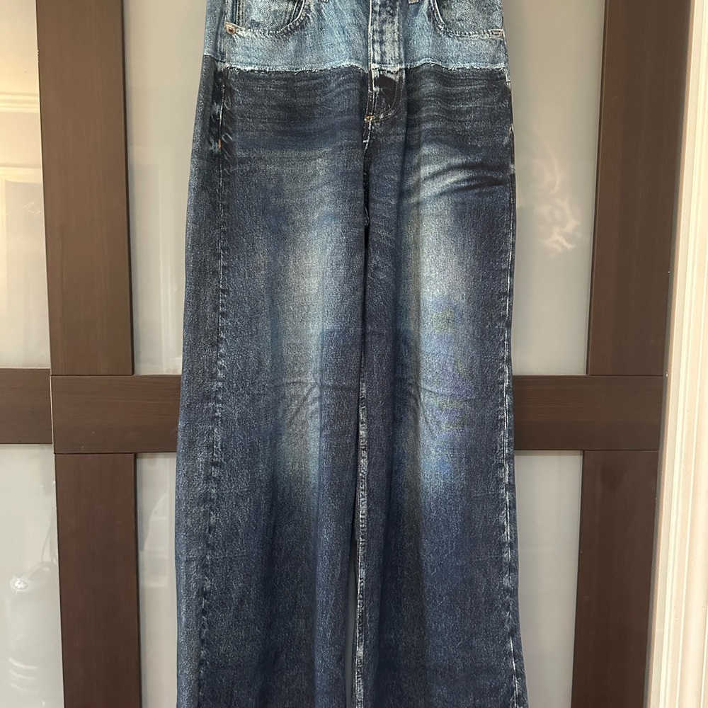 Elan Jade two-tone sweatpants denim.